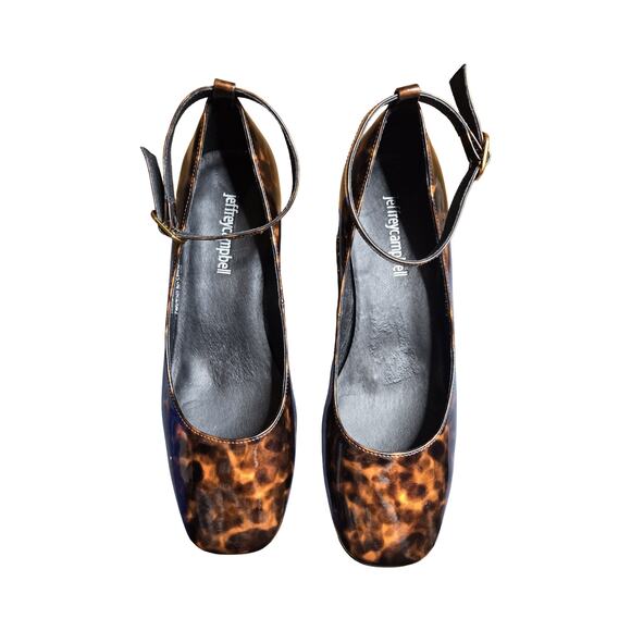 Jeffrey Campbell Blaire Ankle Strap Leopard Print Heels Size: 6 - Picture 2 of 5